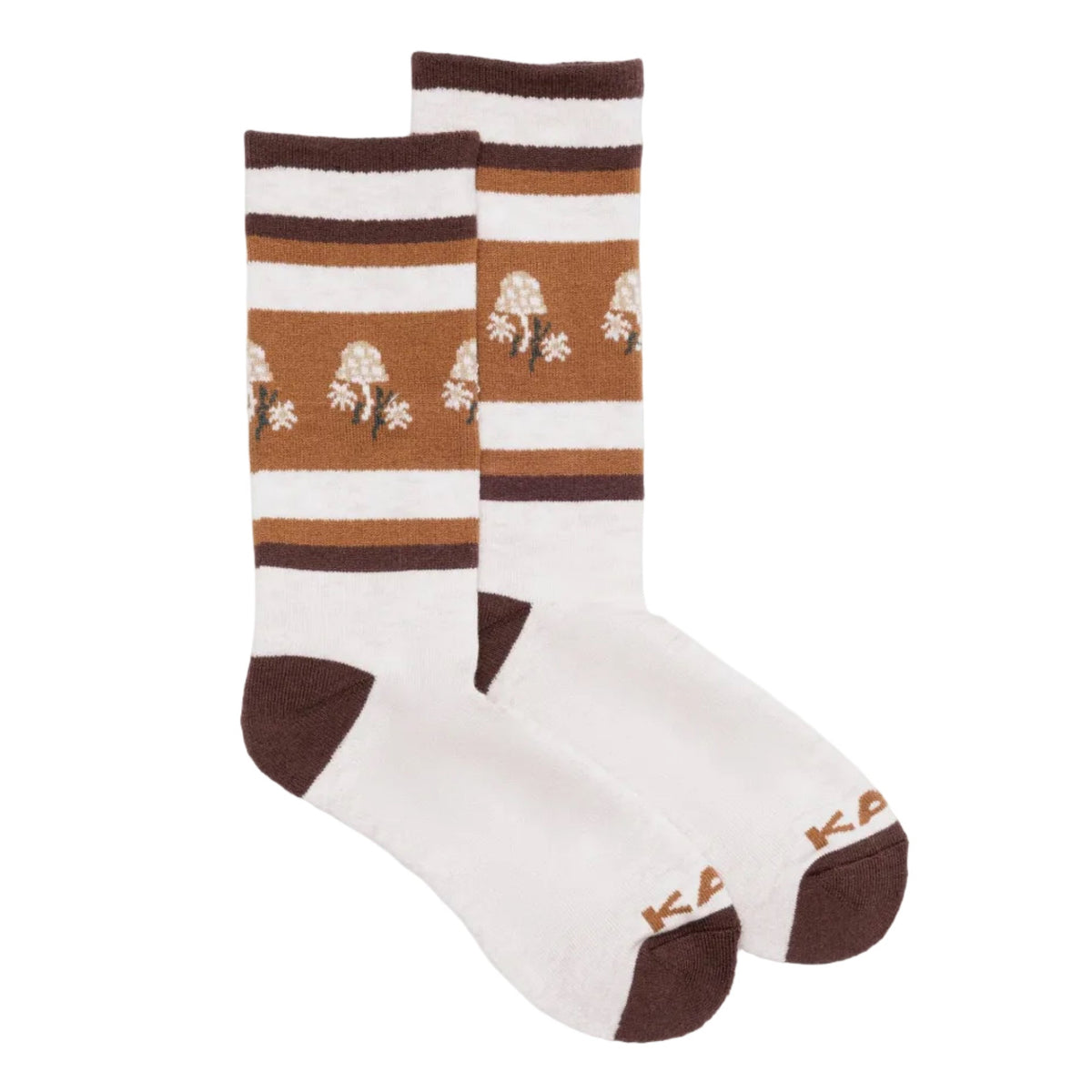 KAVU Moonwalk Socks in Forage Patch jacquard knit pattern