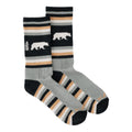 KAVU Moonwalk Socks in Tree Bear jacquard knit pattern