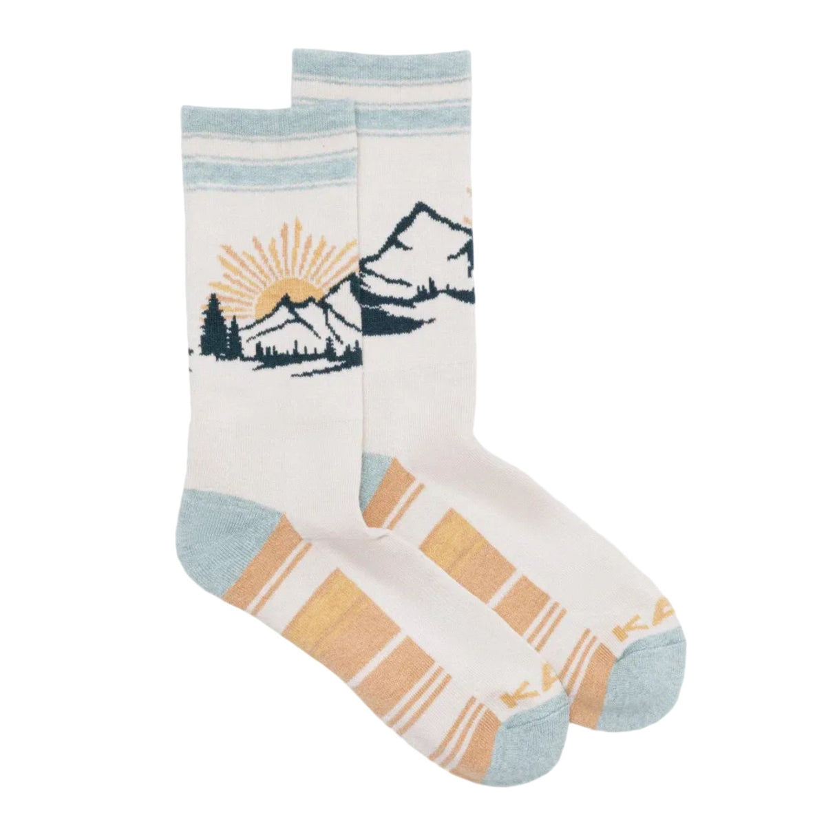KAVU Moonwalk Socks in Woodland Valley jacquard knit pattern