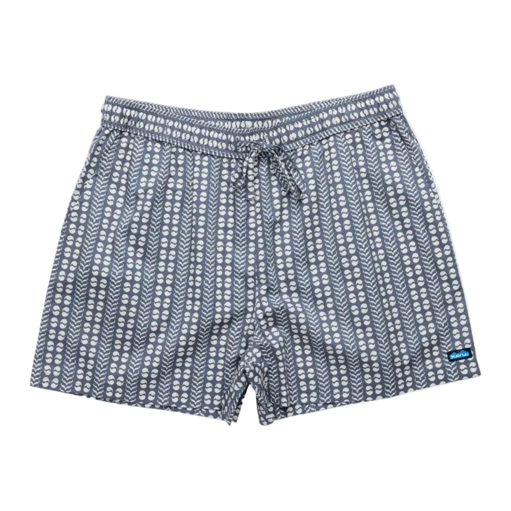 Women's KAVU Nosara Short in Vintage Motif front view featuring a lightweight organic cotton and TENCEL blend with a colorful printed design