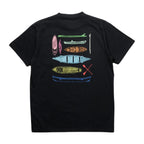 Men's KAVU Paddle Out Tee in Black back view showing a comfortable fit and classic short sleeve silhouette