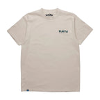 Men's KAVU Paddle Out Tee in Moonbeam front view featuring soft organic cotton jersey knit and casual outdoor styling