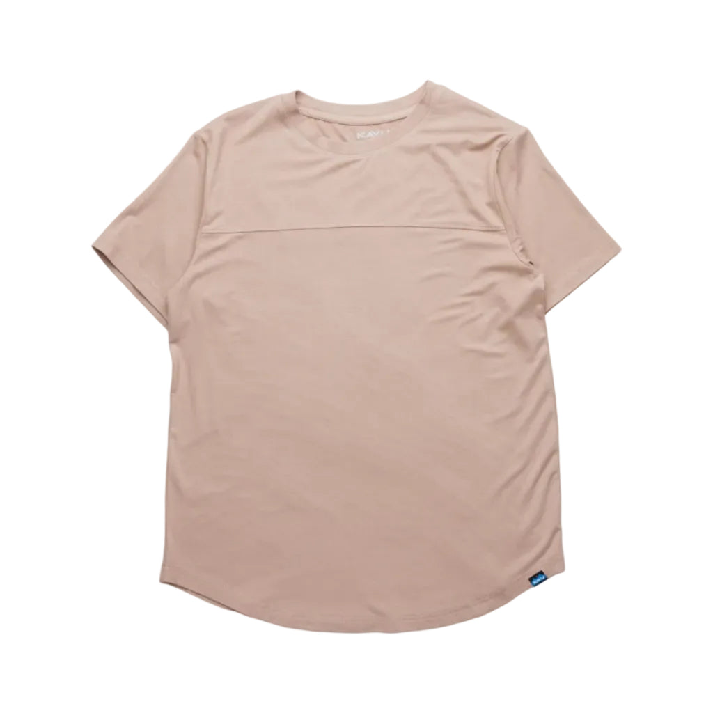 Women's KAVU Retreat T-Shirt front view featuring a soft stretch jersey knit fabric and relaxed everyday fit