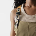 KAVU San Blas Overalls in Olive Blend adjustable strap detail