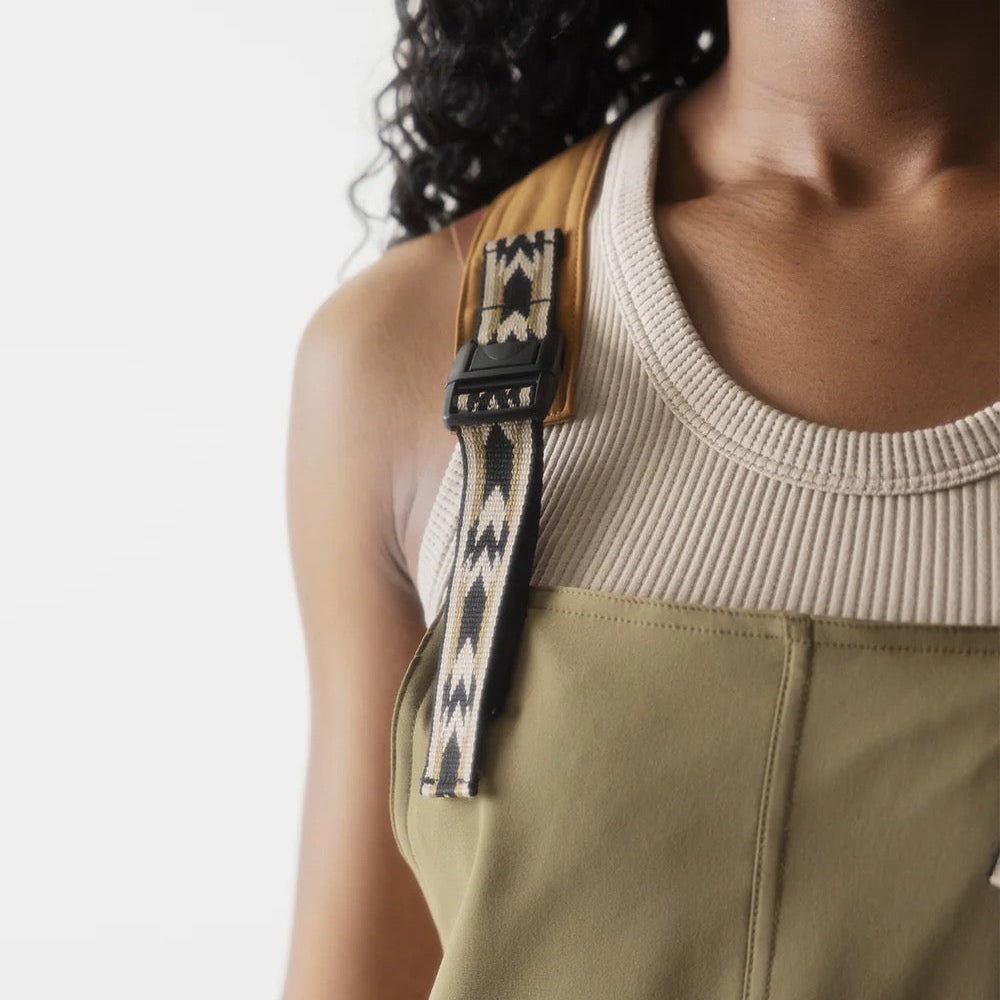 KAVU San Blas Overalls in Olive Blend adjustable strap detail