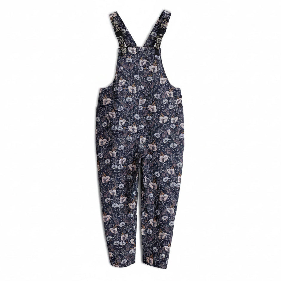 KAVU San Blas Overalls in Quiet Wildflowers front view