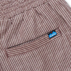 Close-up of the KAVU Tamarindo Pant in Chocolate highlighting the lightweight woven fabric and casual styling