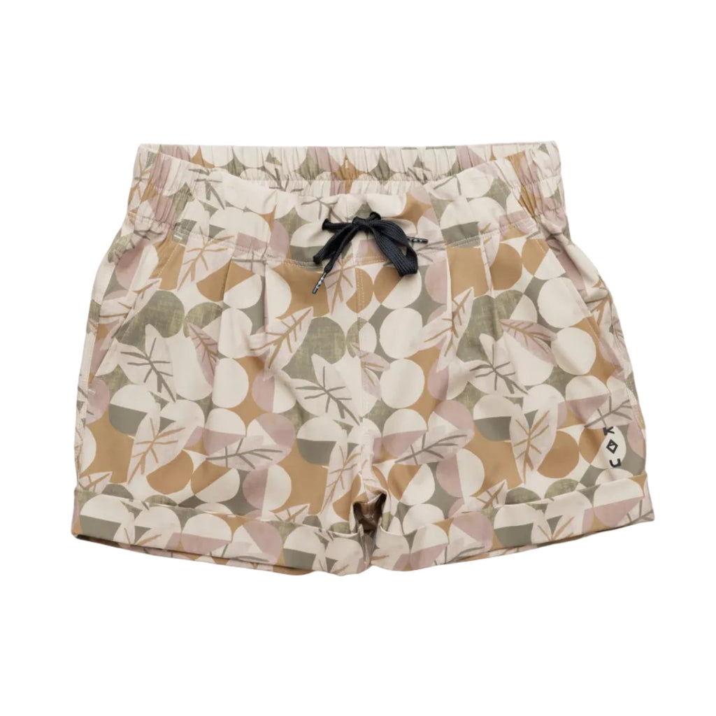 Women's KAVU Tepic Short in Late Summer Leaf front view featuring lightweight stretch woven fabric and outdoor-ready styling
