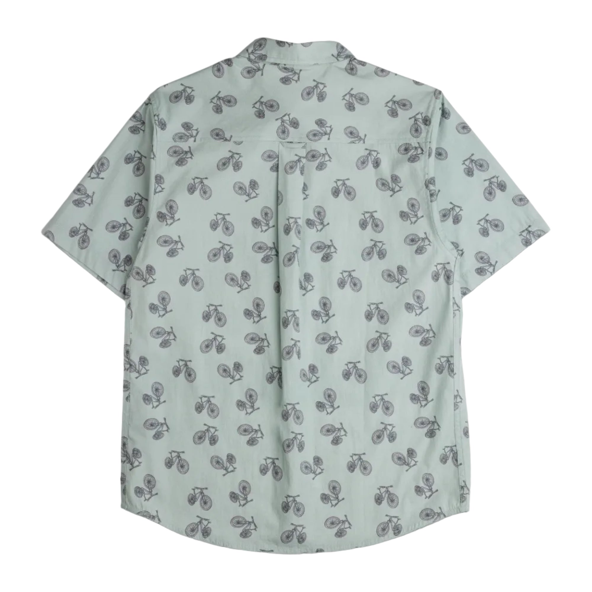 Back view of the KAVU The Jam S/S Shirt in Bike Lane showing the unique printed pattern and relaxed fit