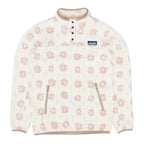 KAVU Women's Cavanaugh Fleece Pullover in Snow Floral front view