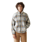 Woman wearing KAVU Women's Loven Jacket in Horizon Plaid front view