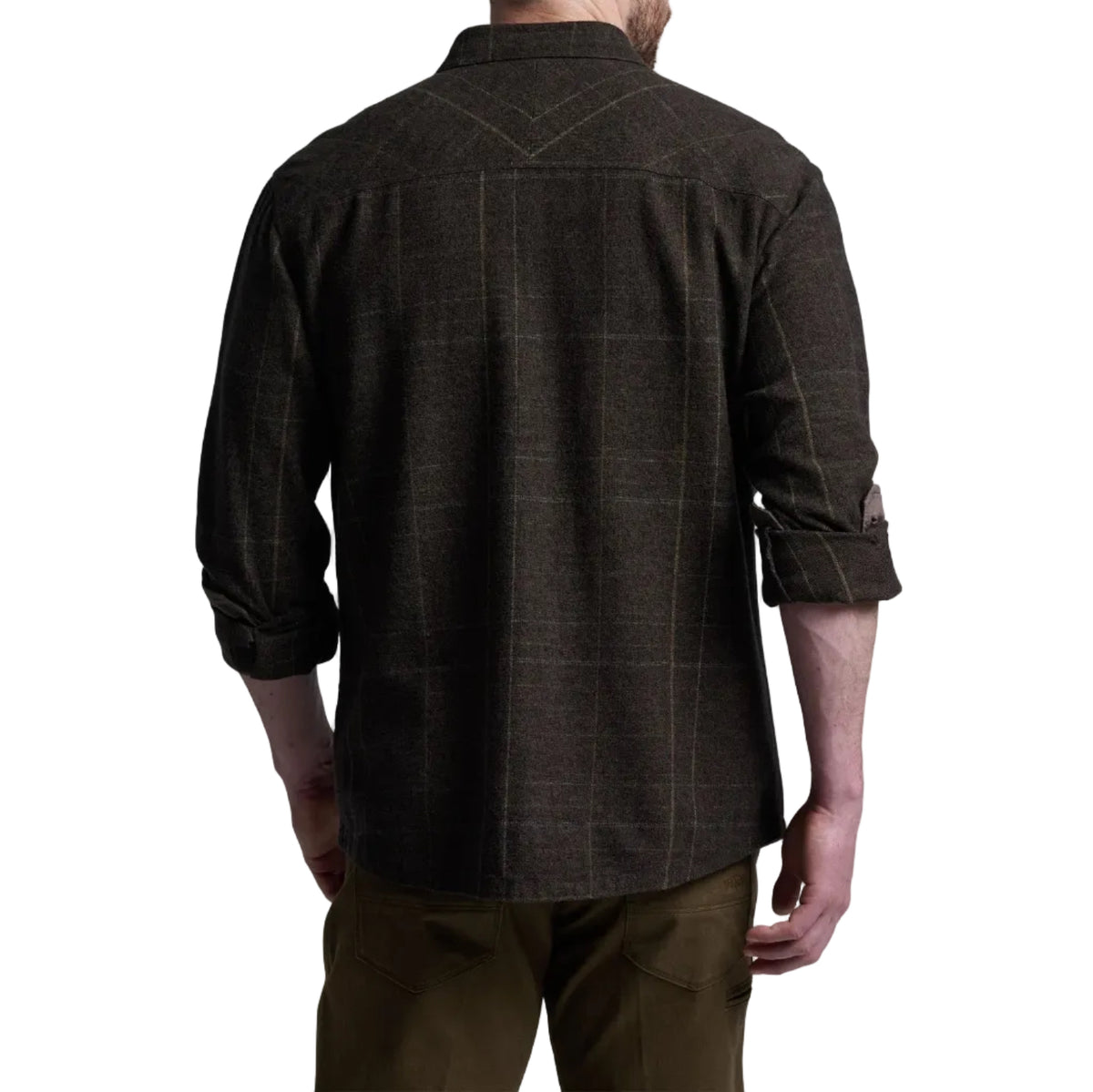 KÜHL Men's Deviatr Shirt-Jac in Dark Roast, back view