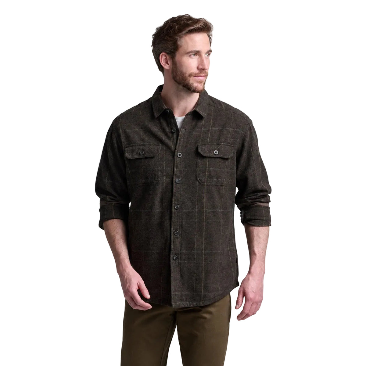 KÜHL Men's Deviatr Shirt-Jac in Dark Roast, front view