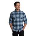 KÜHL Men's Dillingr Flannel LS in Faded Denim, front view