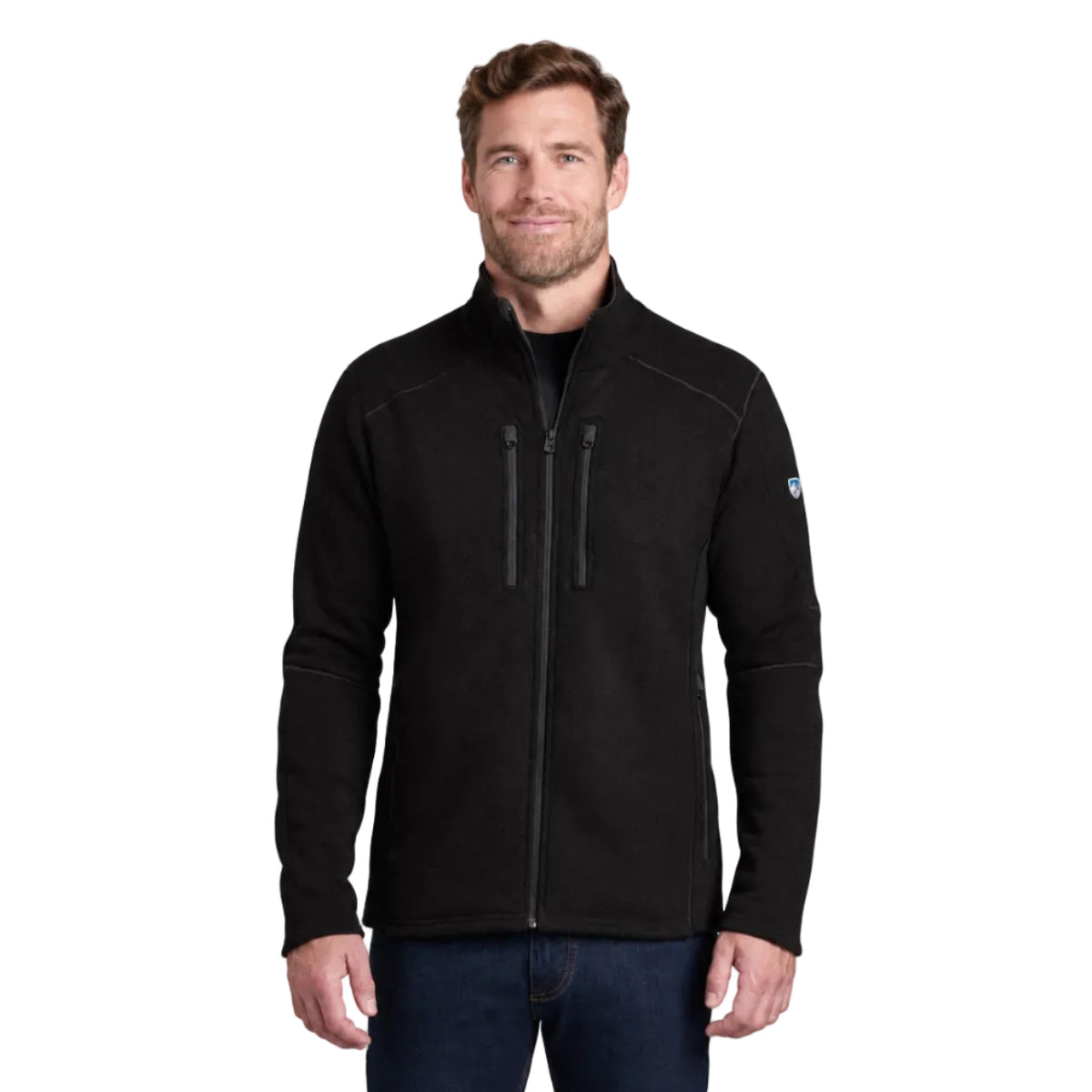 KÜHL Men's Interceptr Full Zip in Black, front view