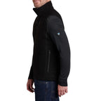 KÜHL Men's Interceptr Vest in Black, side view showing streamlined fleece fit