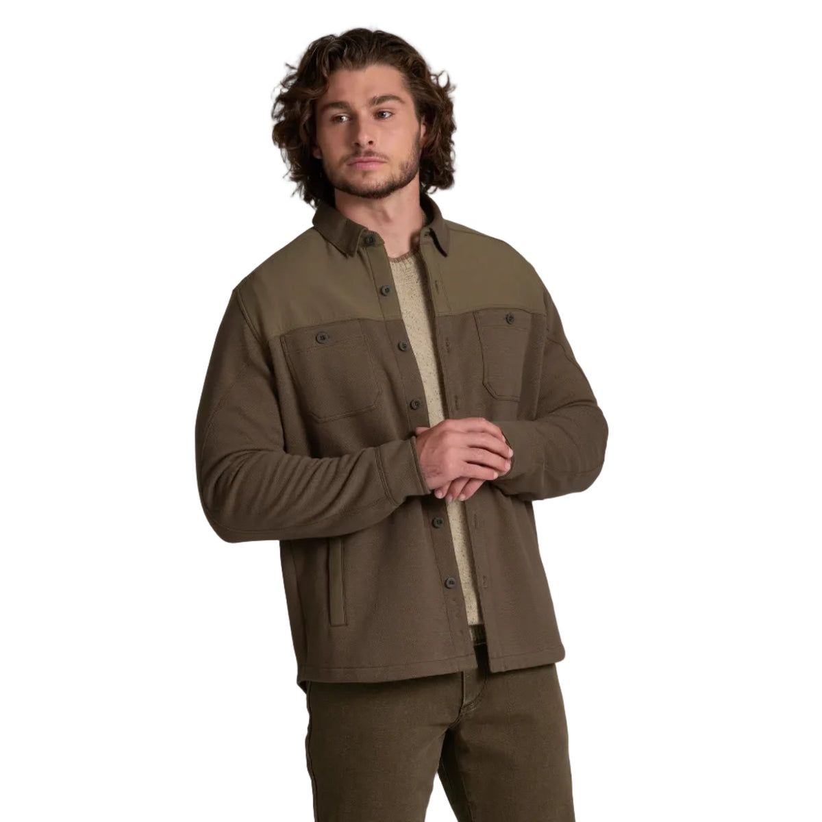 KÜHL Men's Relentr Shirt-Jac in Canteen, front view