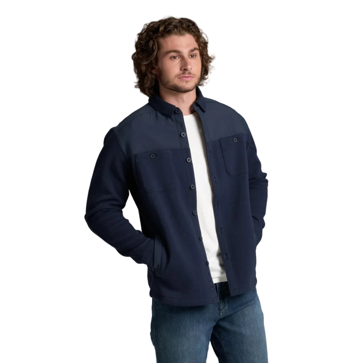 KÜHL Men's Relentr Shirt-Jac in Pirate Blue, pocket view