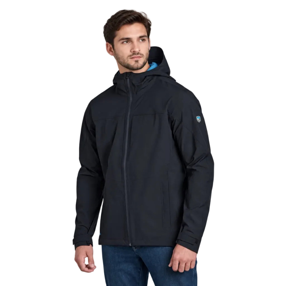 Kuhl Men's Stretch Voyagr Jacket in Raven, front view