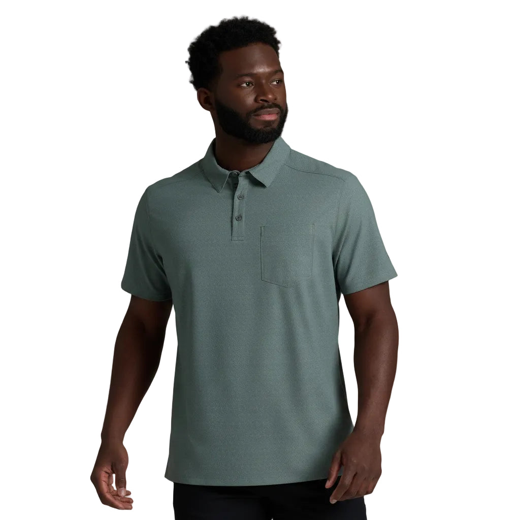 KÜHL Persuadr Polo in Titanium lightweight polyester performance fabric front view