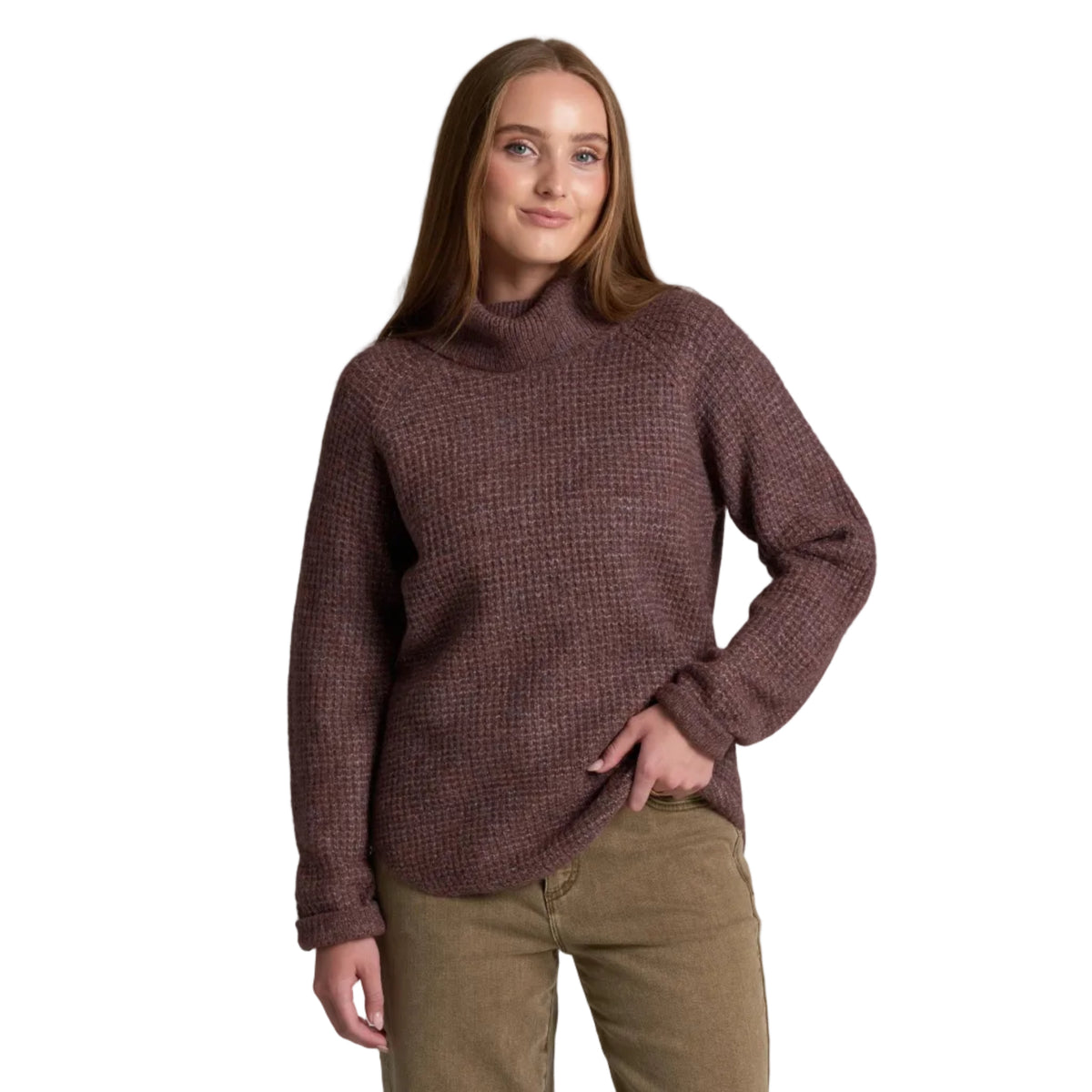KÜHL Women's Sienna Sweater in Mulberry front view
