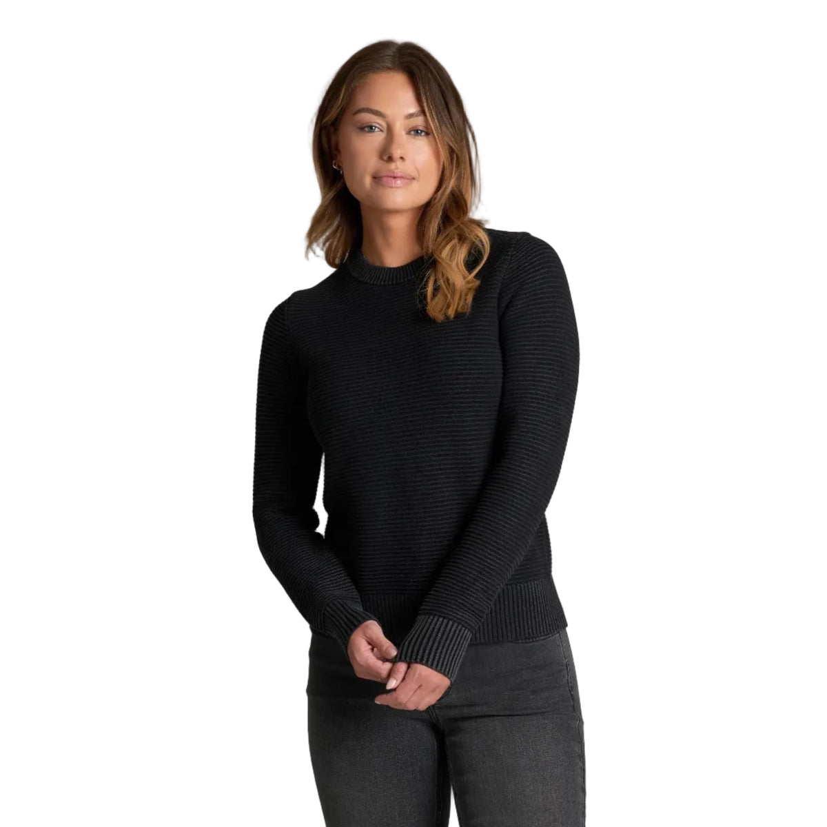 KÜHL Women's Sofie Sweater in Black, front view