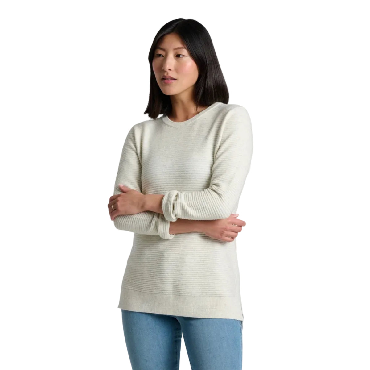 KÜHL Women's Solace Crew Tunic Sweater in Natural, front view