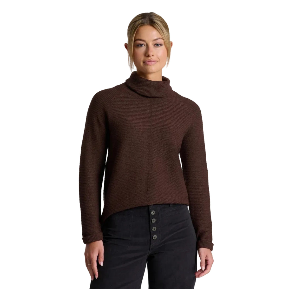 KÜHL Women's Solace Sweater in Coffee, front view