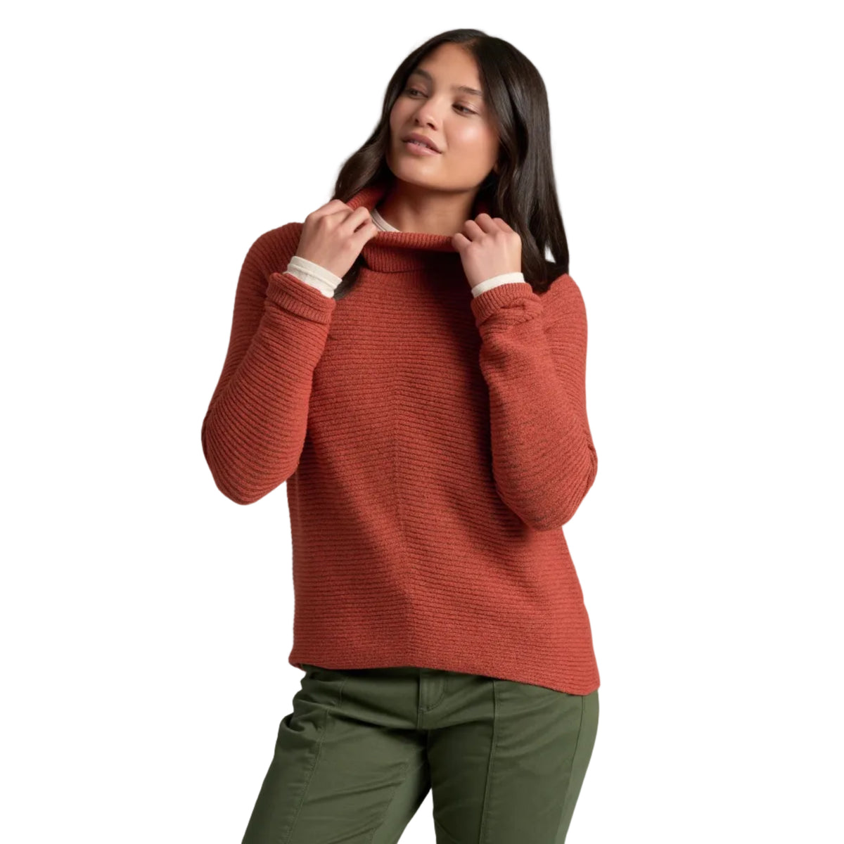 KÜHL Women's Solace Sweater in Redwood, front view