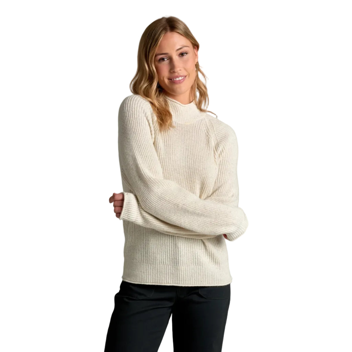 KÜHL Women's Strova Roll Neck Sweater in Alpine White, front view