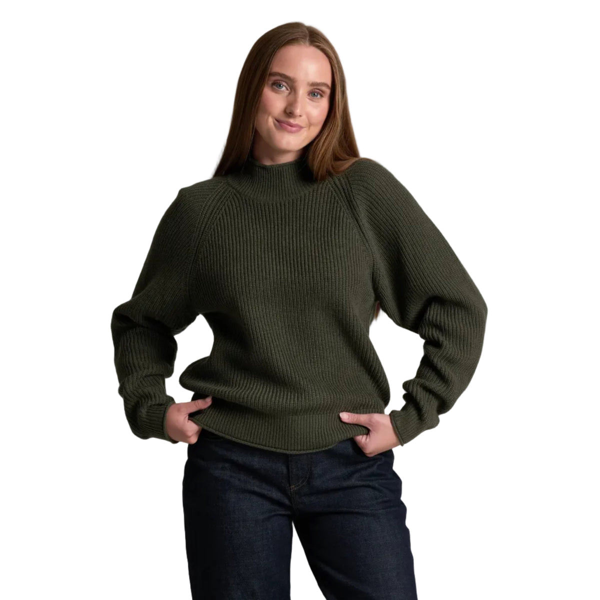 KÜHL Women's Strova Roll Neck Sweater in Rosemary, front view
