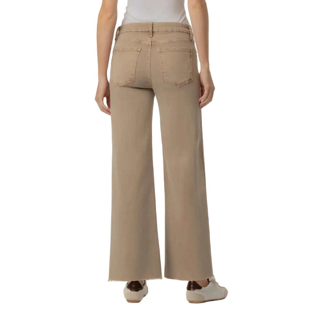 Back view of Kut from the Kloth Meg High Rise Wide Leg Jeans in Chai