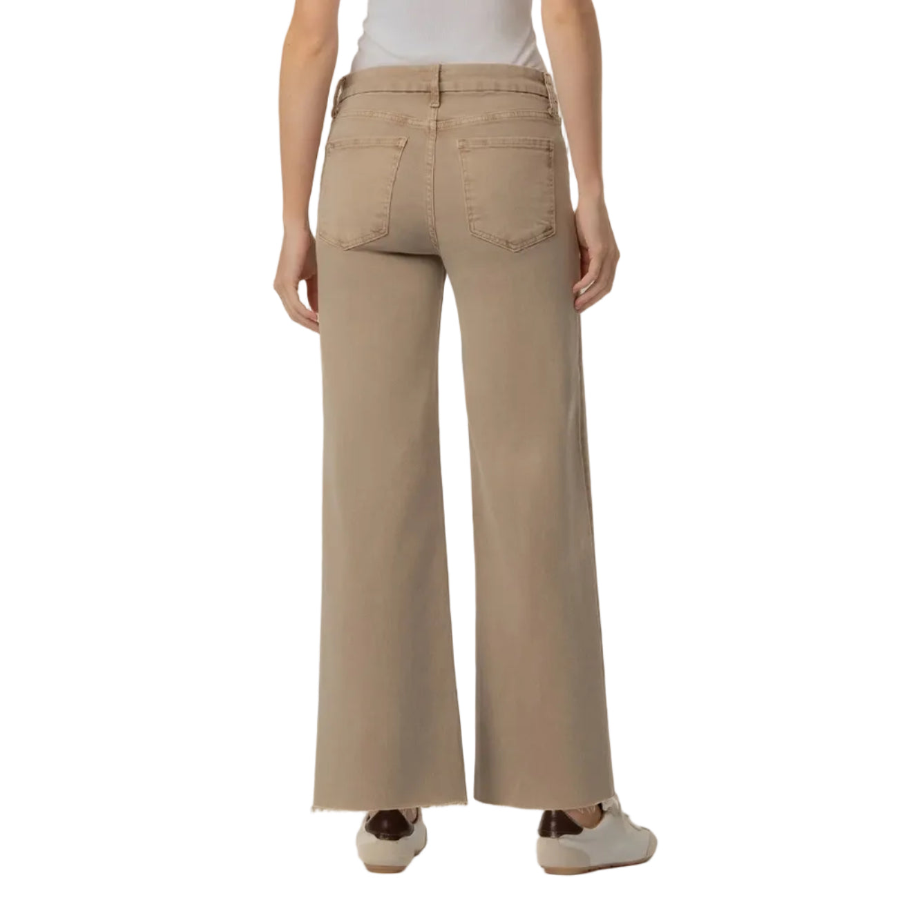 Back view of Kut from the Kloth Meg High Rise Wide Leg Jeans in Chai