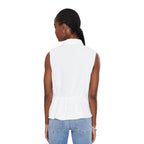 Back view of Kut from the Kloth Sara Linen Sleeveless Top in White
