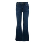 KUT from the Kloth Stella High Rise Fab Ab Flare Raw Hem Jean in Royalty front view