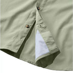 Close-up of the hem on the LL Bean Tropicwear Long-Sleeve Shirt