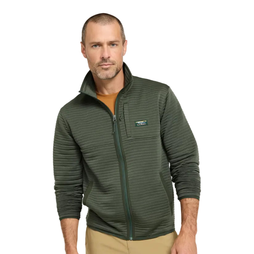 L.L. Bean Men’s Airlight Knit Full-Zip in Thyme, front view