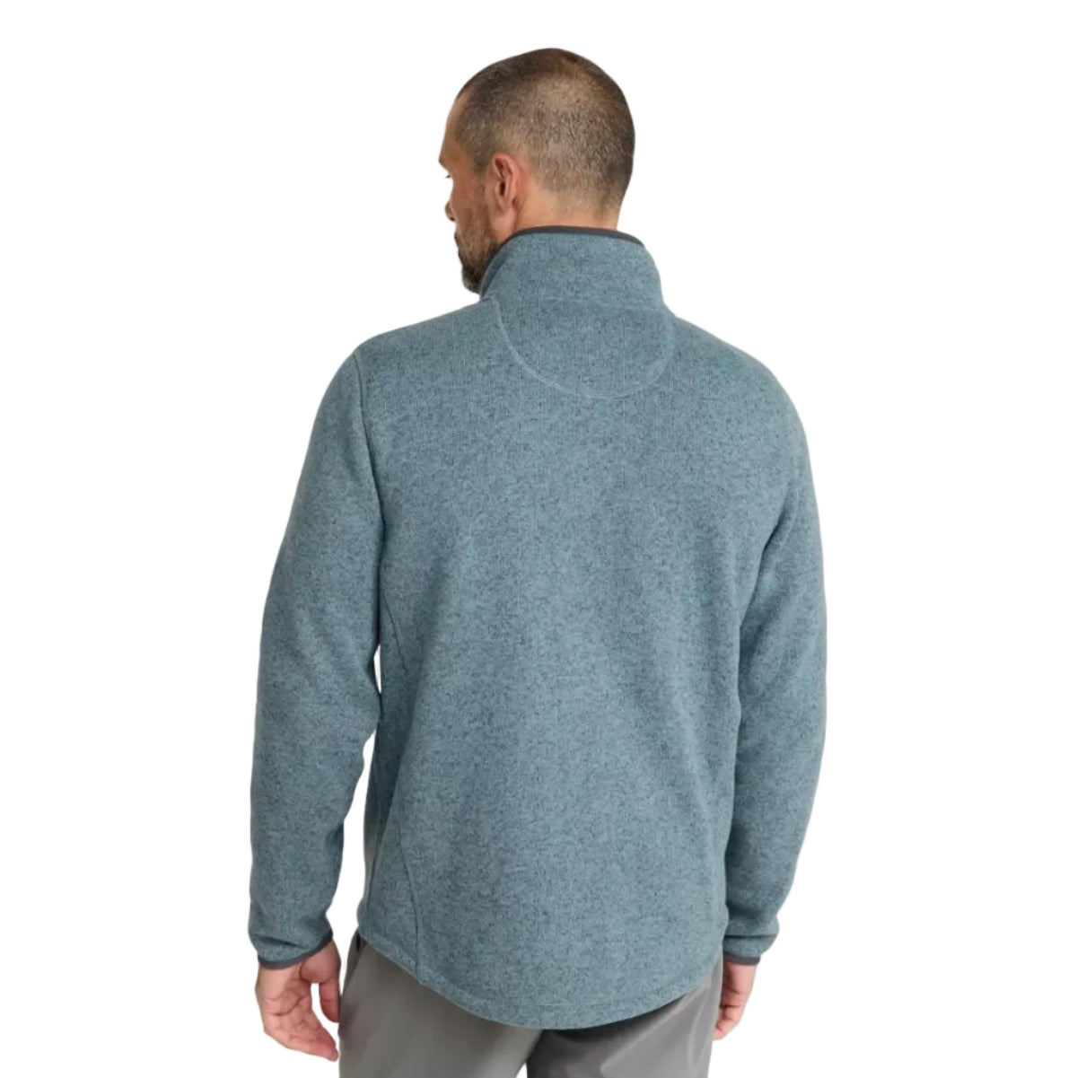 L.L.Bean Men's Bean's Sweater Fleece Full-Zip Jacket in Forest Gray back view