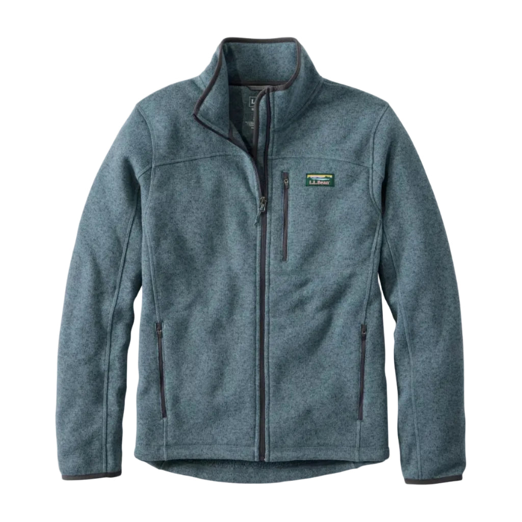 L.L.Bean Men's Bean's Sweater Fleece Full-Zip Jacket in Forest Gray front view