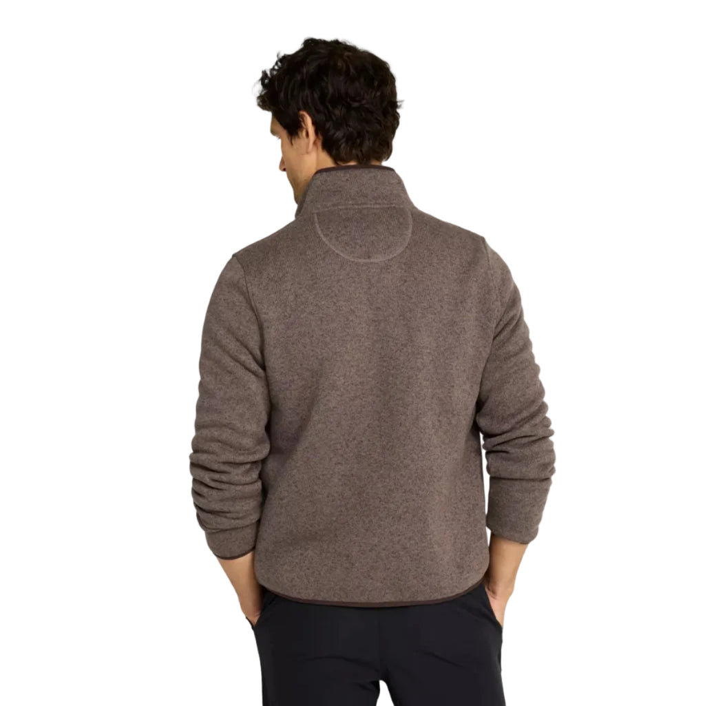 L.L.Bean Men's Bean's Sweater Fleece Pullover in Dark Cinder back view