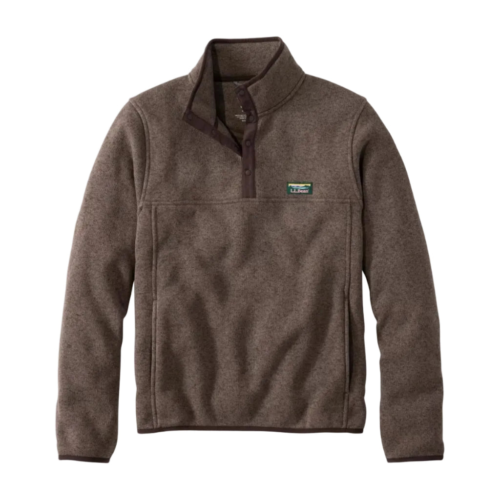 L.L.Bean Men's Bean's Sweater Fleece Pullover in Dark Cinder front view