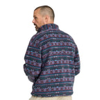 L.L. Bean Men’s Mountain Classic Fleece Pullover in Dark Black Retro Diamond, back view