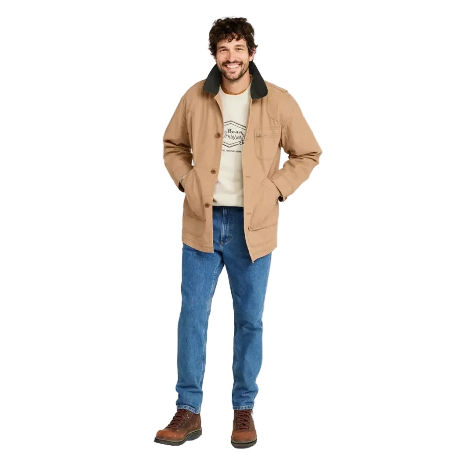 L.L. Bean Men’s Original Field Coat, Cotton-Lined in Saddle, front view