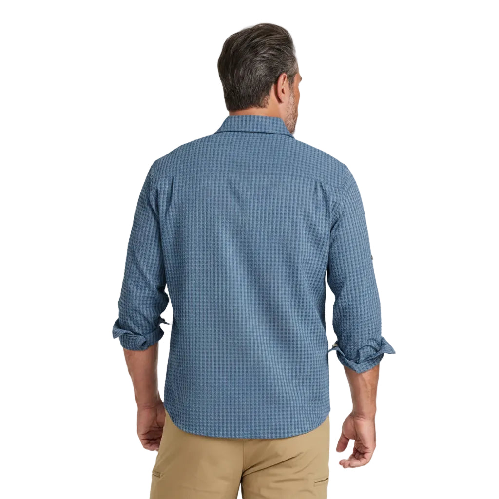 L.L.Bean No Fly Zone Explorer Shirt Plaid Back – Storm Blue