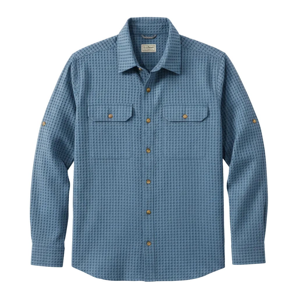 L.L.Bean No Fly Zone Explorer Shirt Plaid Flat Lay – Storm Blue