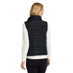 Back view of the L.L.Bean Women’s Access Puffer Vest in Midnight Black