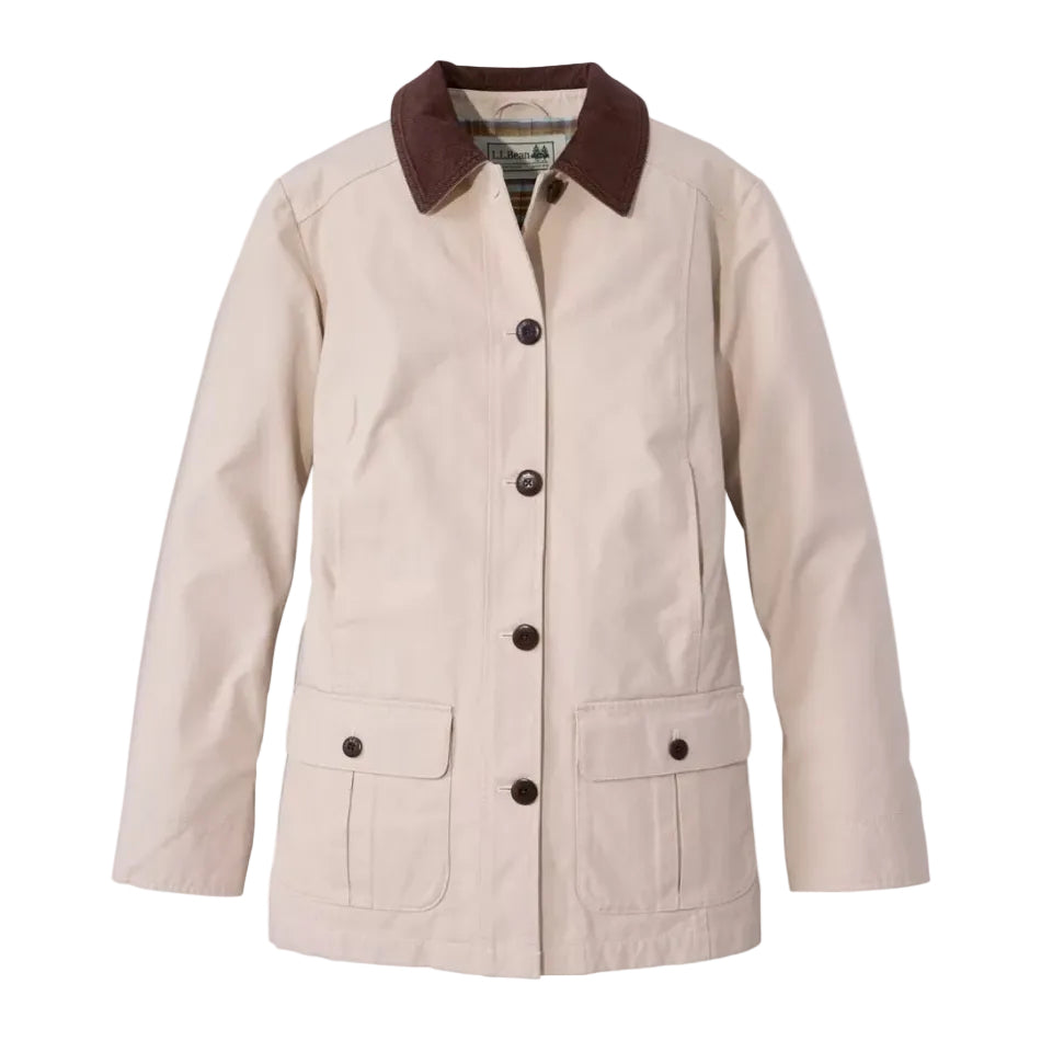 Front view of the L.L.Bean Women’s Adirondack Barn Coat in Stone