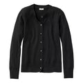 Front view of the L.L.Bean Women’s Essential Merino Wool Cardigan in Midnight Black