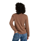 Back view of the L.L.Bean Women’s Essential Merino Wool Cardigan in Toasted Coconut Heather