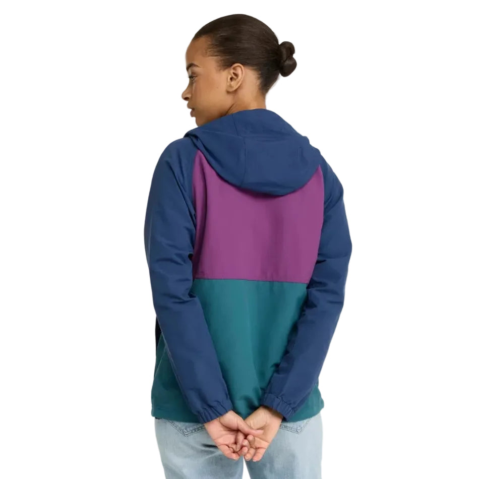 Back view of the L.L.Bean Women’s Mountain Classic Anorak in Deep Blue and Deep Lake
